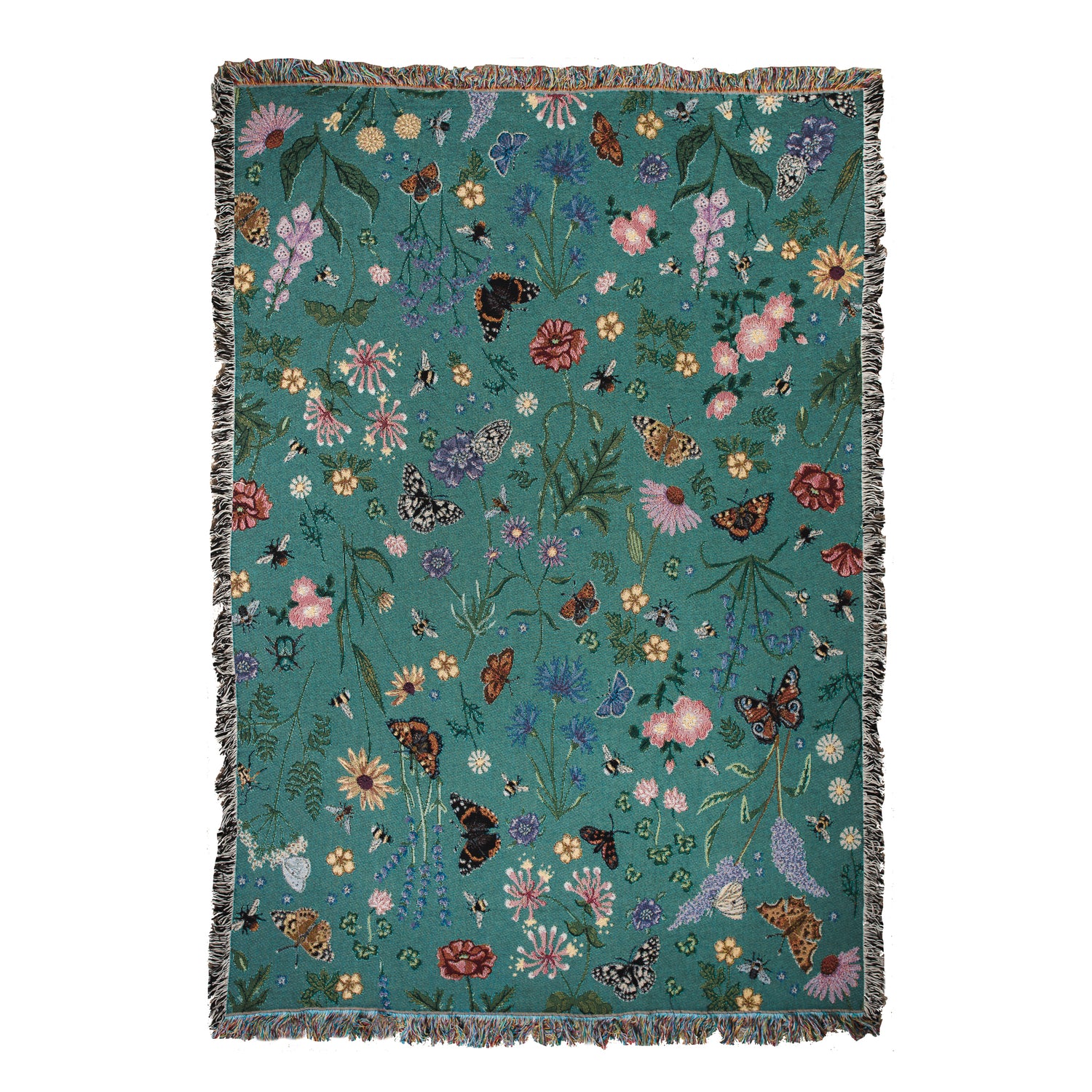 product picture of Pollination Bloom blanket from Arcana with butterflies and summer flowers motif