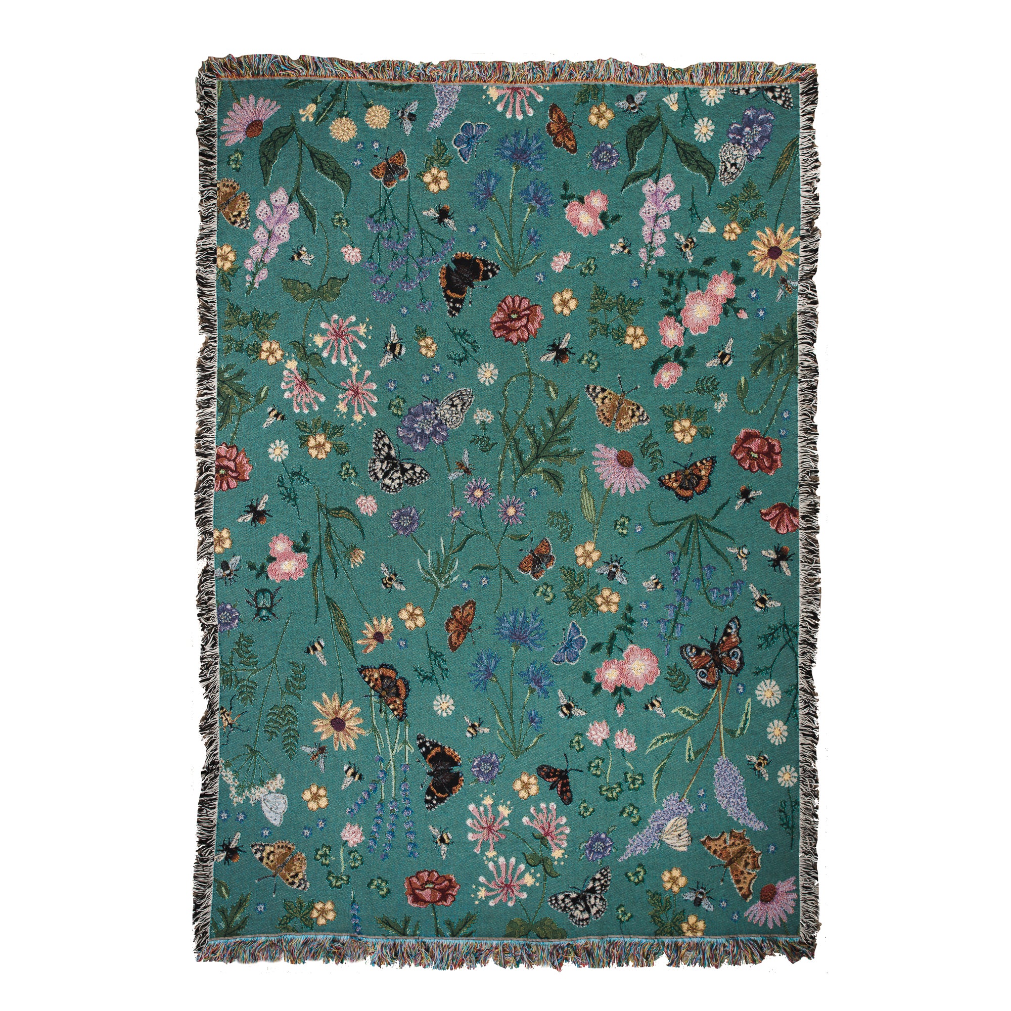 product picture of Pollination Bloom blanket from Arcana with butterflies and summer flowers motif