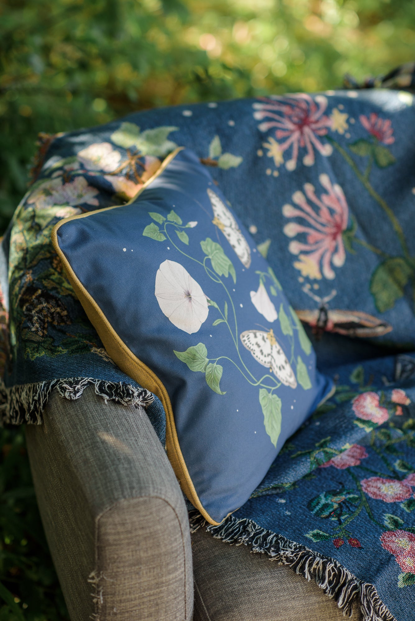 Little Magpie Moth Gold Cushion Cover