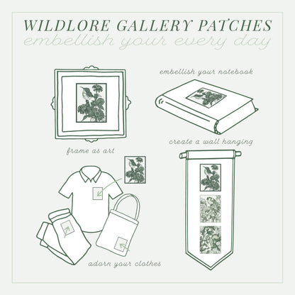  Diagram showing different ways to use Wildlore Gallery Embroidered Patches