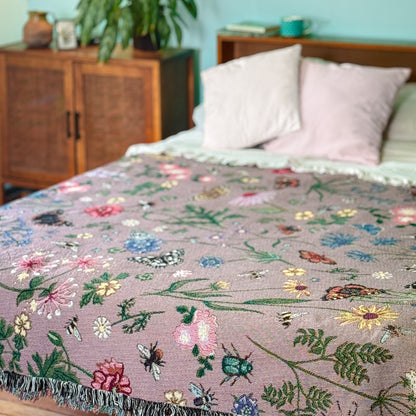 Pollination Rose Woven Blanket