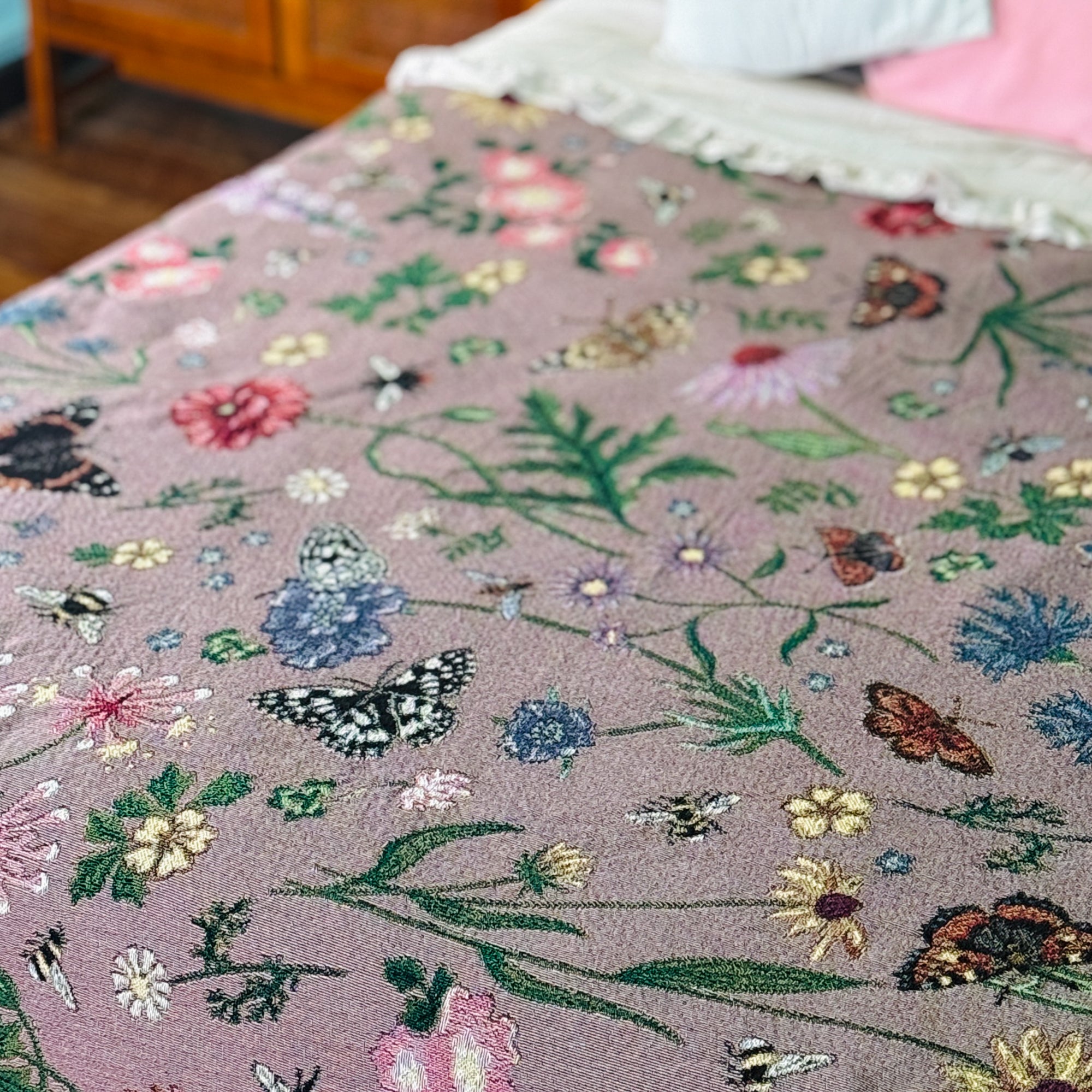 Pollination Rose Woven Blanket