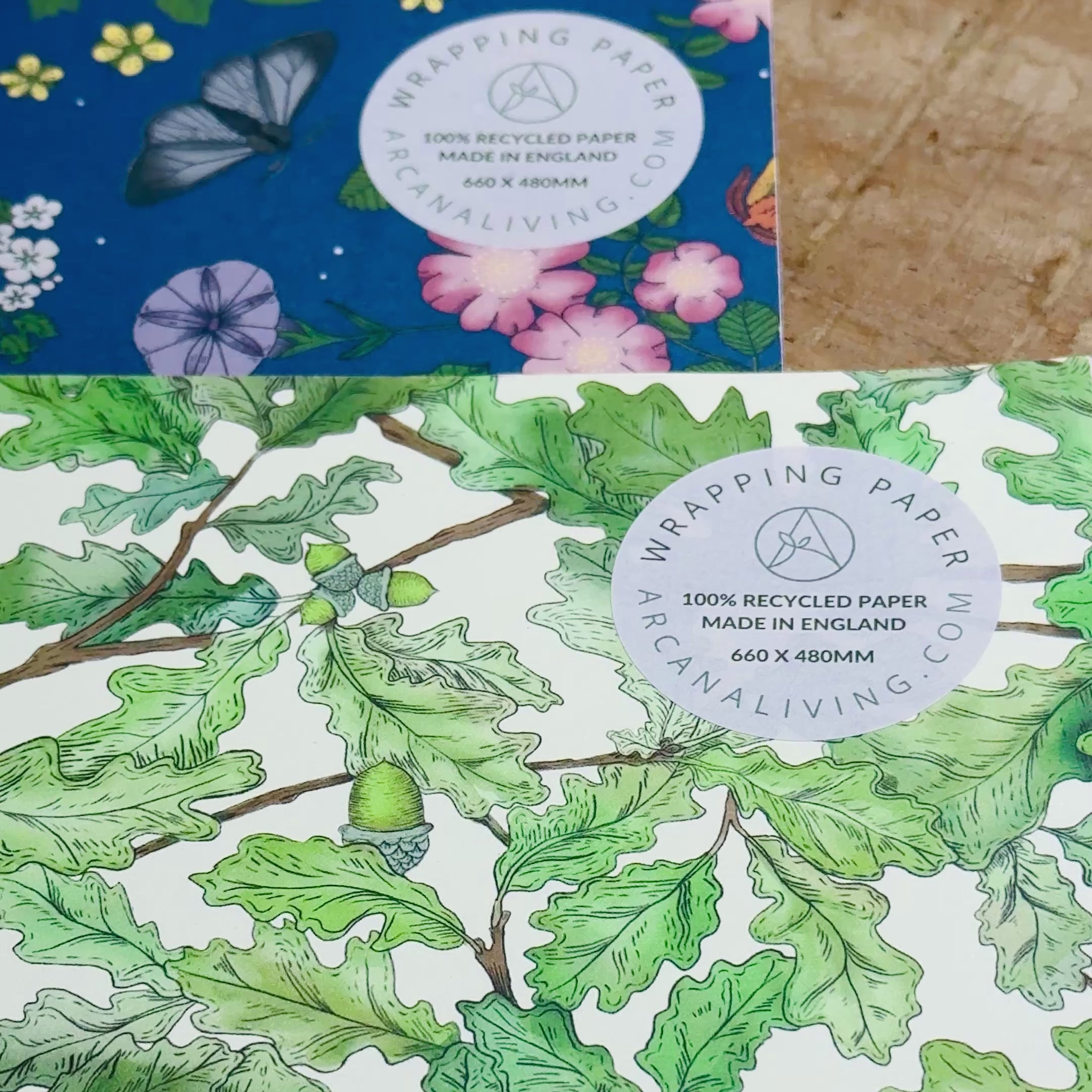 Wild Oak Premium Recycled Wrapping Paper Set