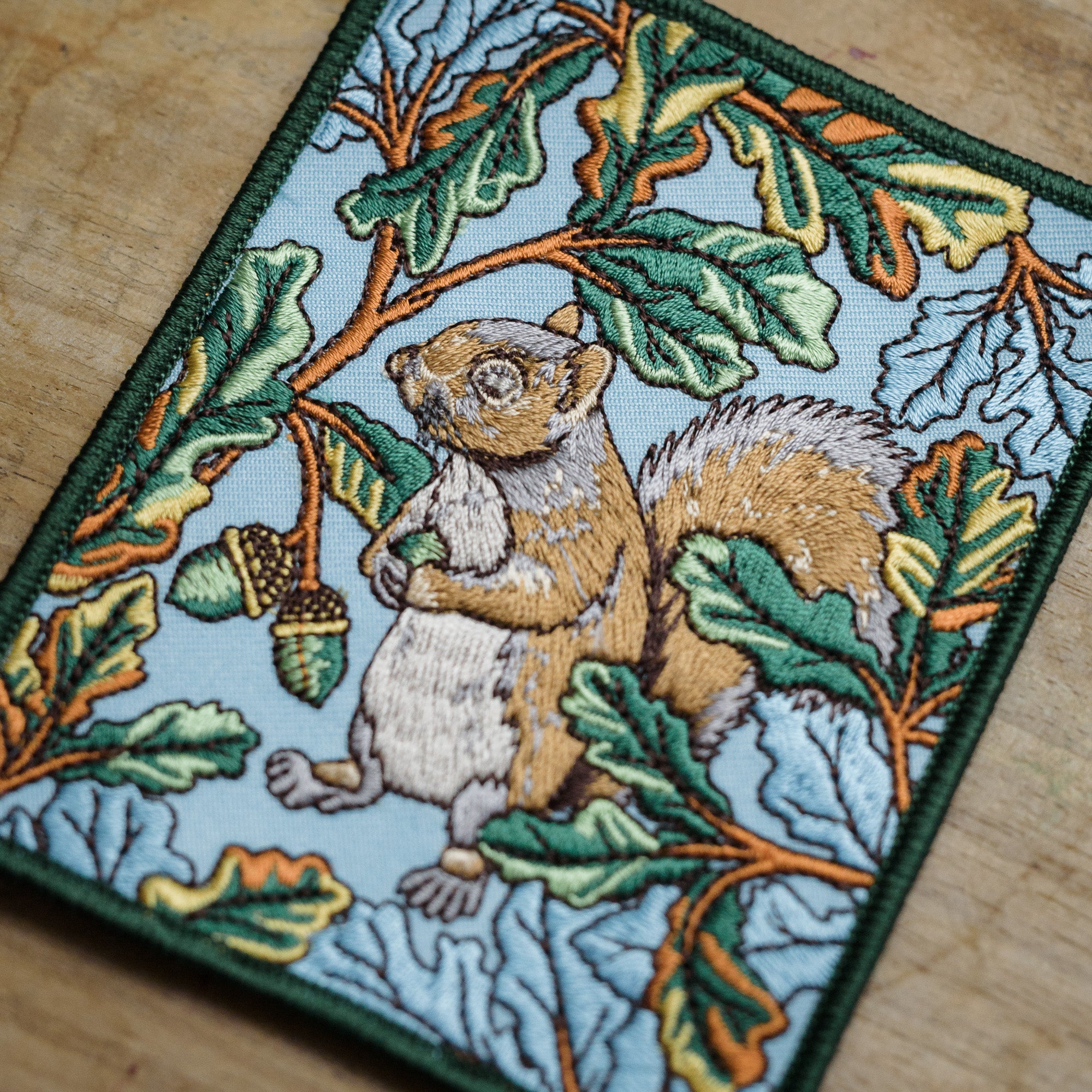 Grey Squirrel and Oak Tree Embroidered Patch from WildloreFromArcana