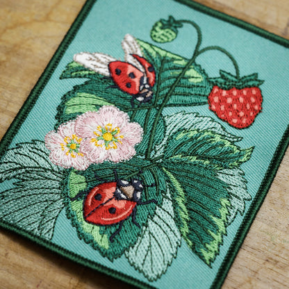 Ladybird and Strawberry Embroidered Patch from WildloreFromArcana