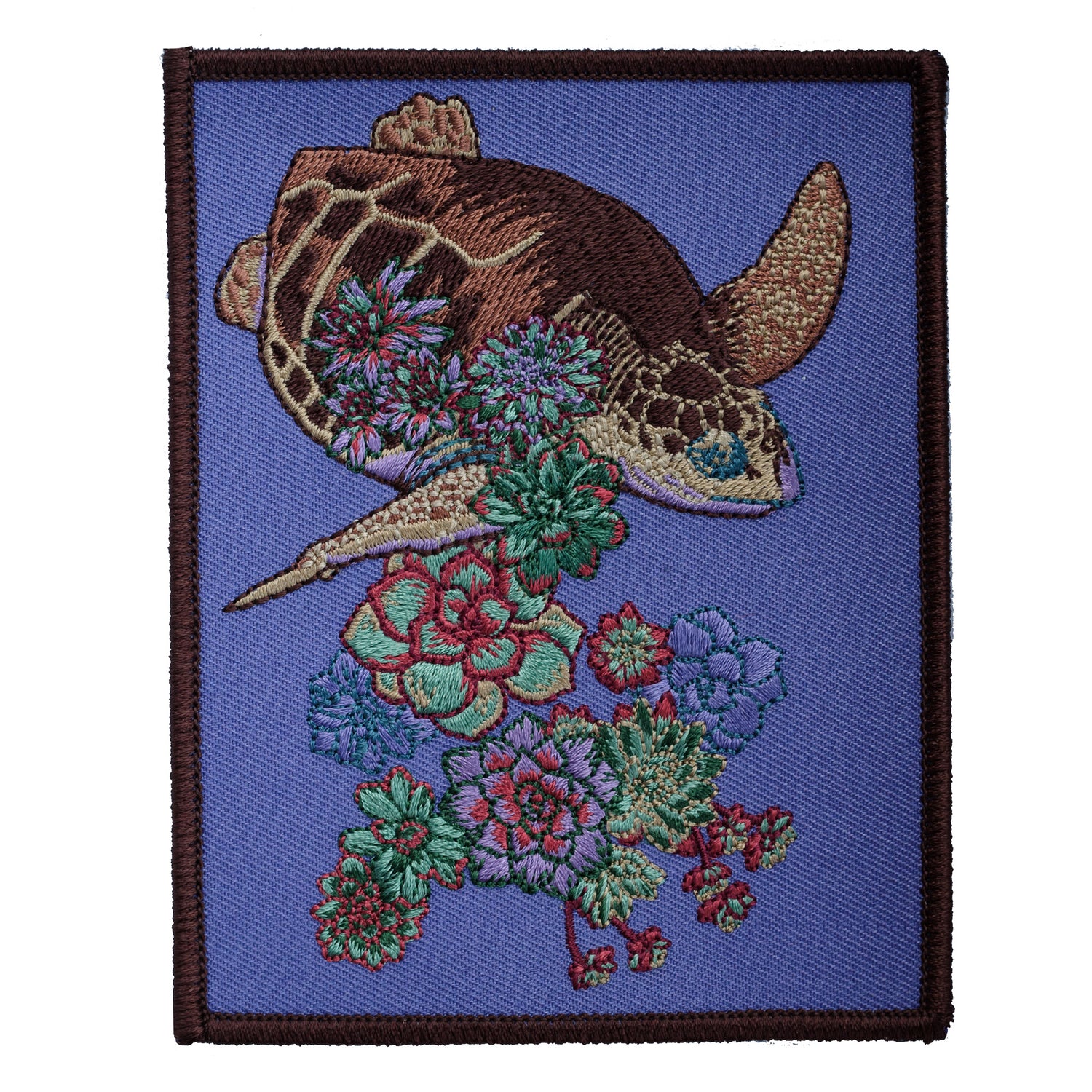 Detail of Turtle Succulent Embroidered Patch from WildloreFromArcana