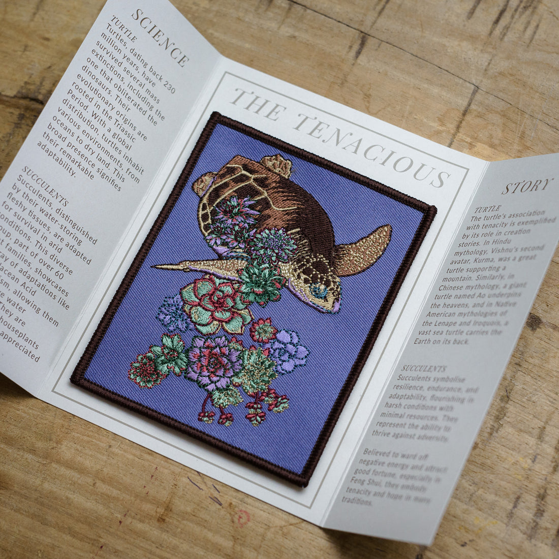 Detail of Turtle Succulent Embroidered Patch from WildloreFromArcana
