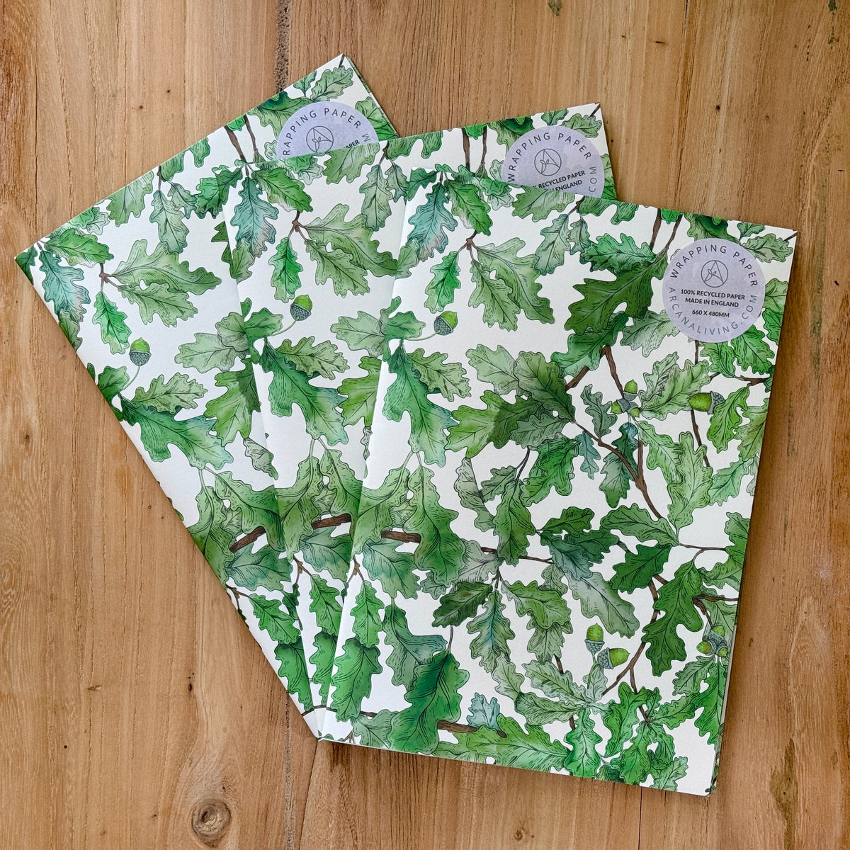 Wild Oak Premium Recycled Wrapping Paper Set