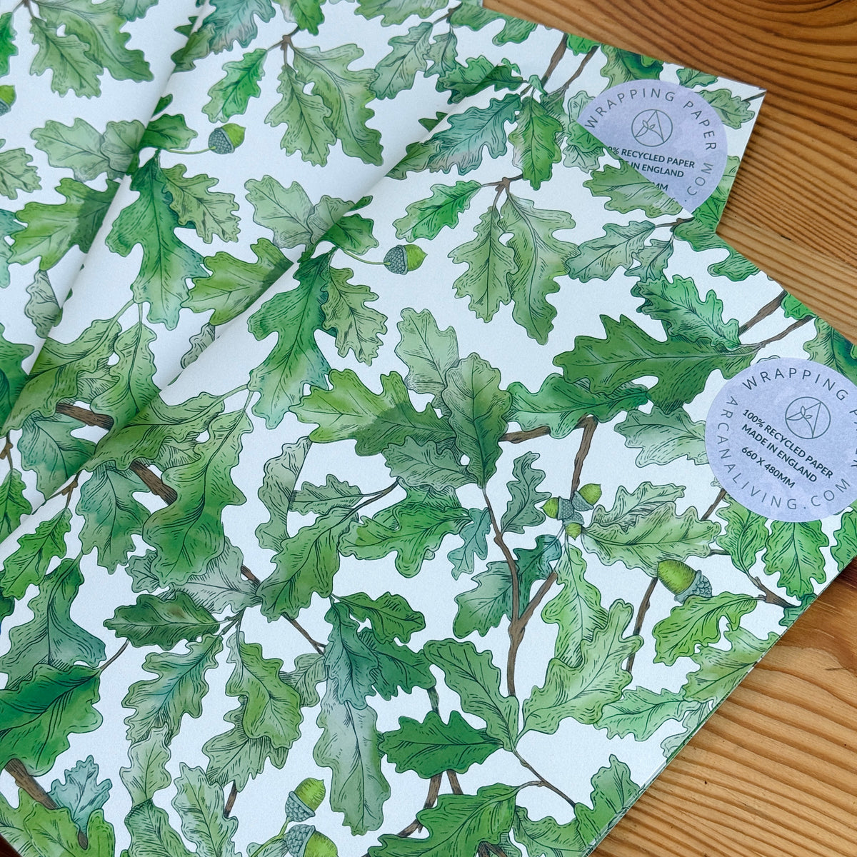 Wild Oak Premium Recycled Wrapping Paper Set