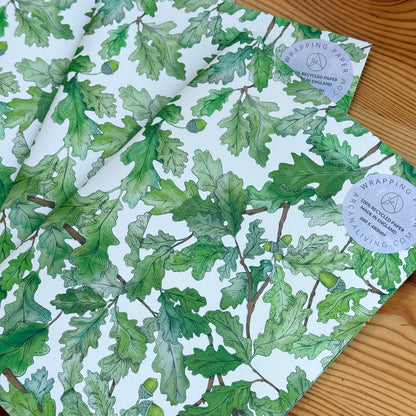 Wild Oak Premium Recycled Wrapping Paper Set