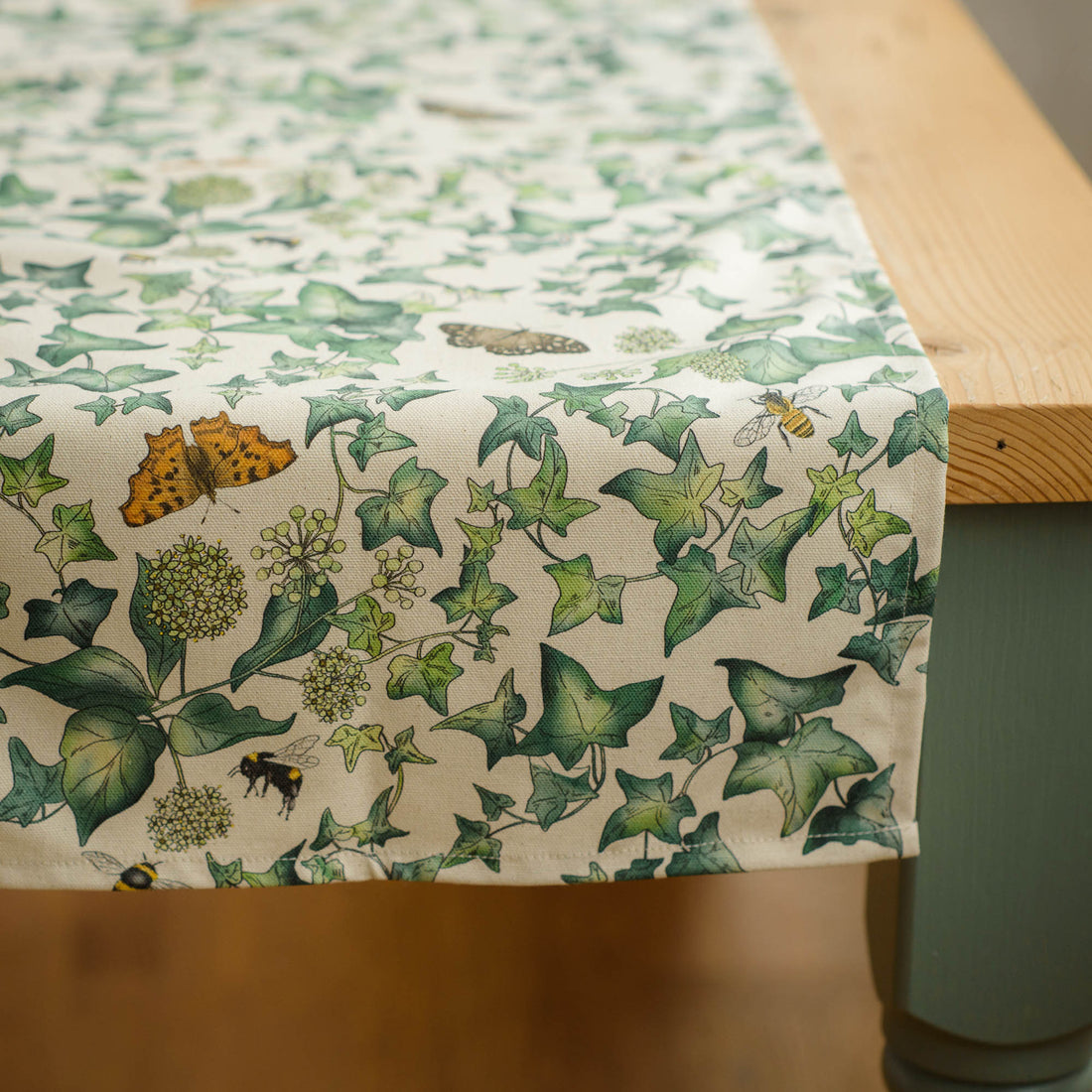 Ivy Organic Cotton Table Runner (40cm x 170cm)