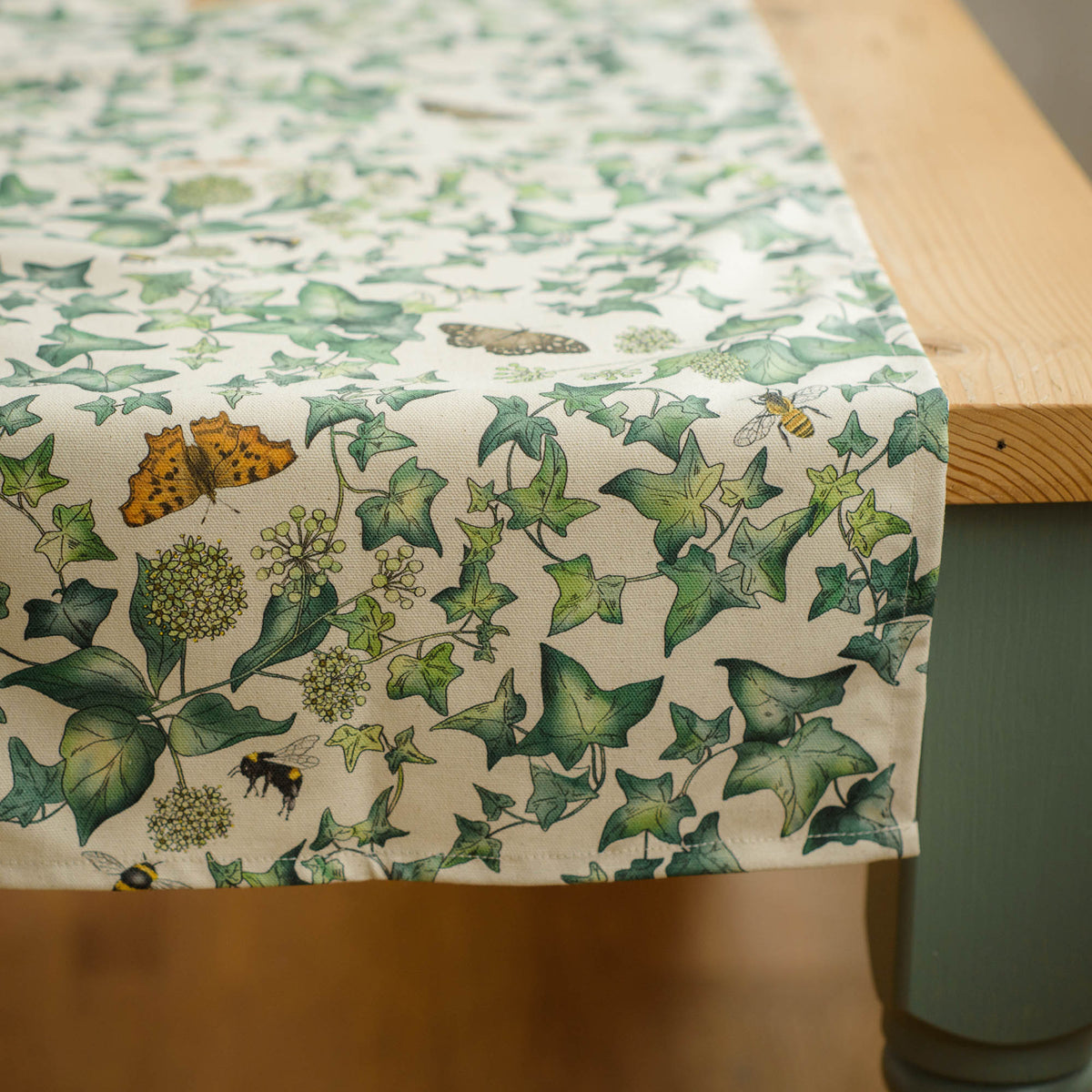 Ivy Organic Cotton Table Runner (40cm x 170cm)