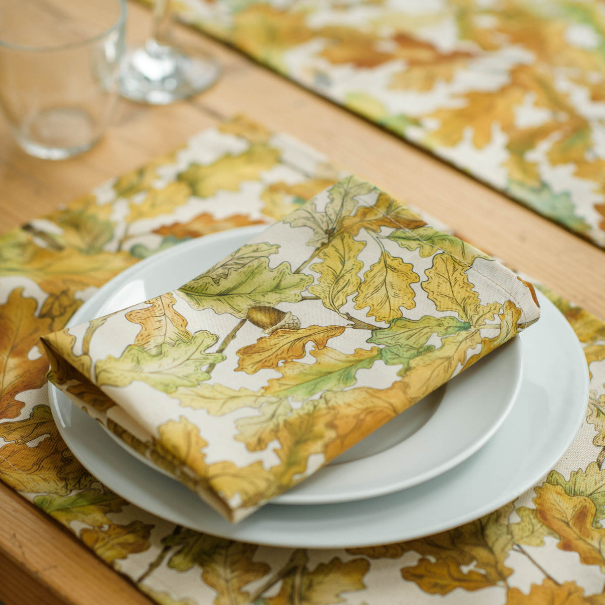 Wild Oak Organic Cotton Table Runner  (40cm x 170cm)