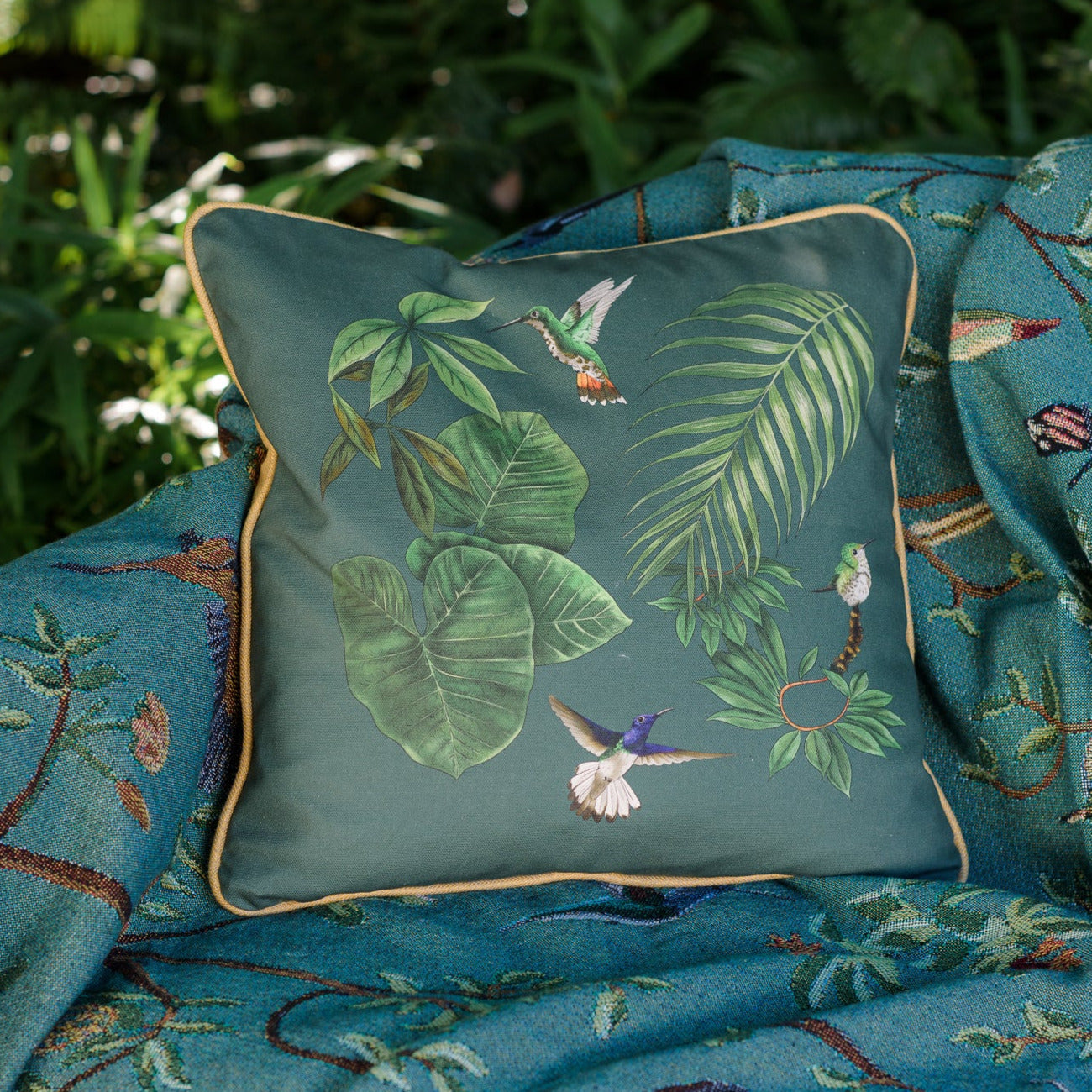 Forest Flight Gold Cushion Cover